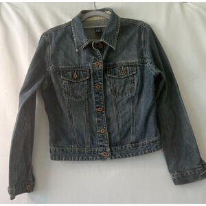 GAP Jacket Women Blue Size M Denim Jean Cotton Hipster Preppy Mom Wife GF Casual